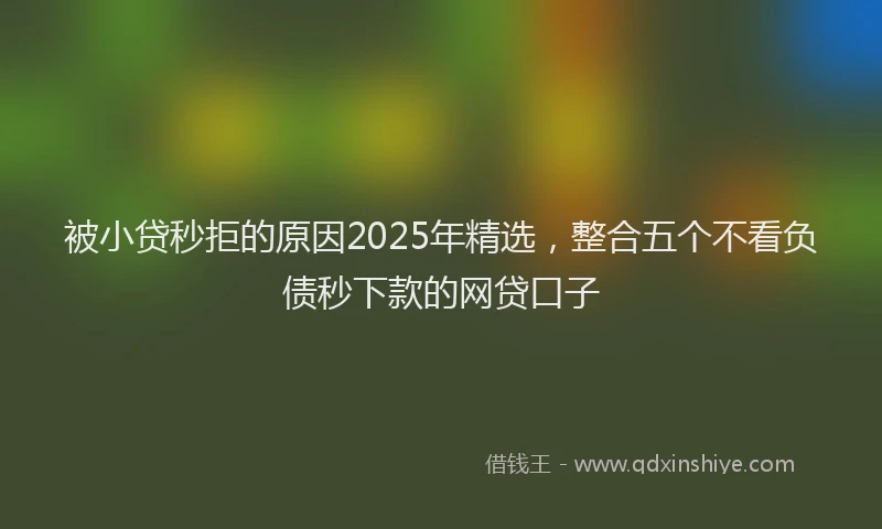 被小贷秒拒的原因2025年精选，整合五个不看负债秒下款的网贷口子