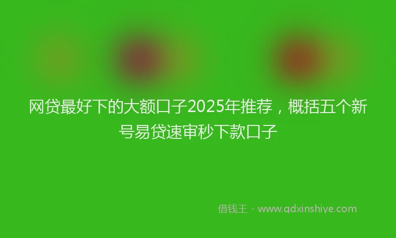 网贷最好下的大额口子2025年推荐，概括五个新号易贷速审秒下款口子