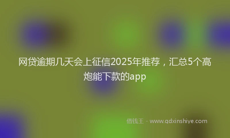 网贷逾期几天会上征信2025年推荐，汇总5个高炮能下款的app