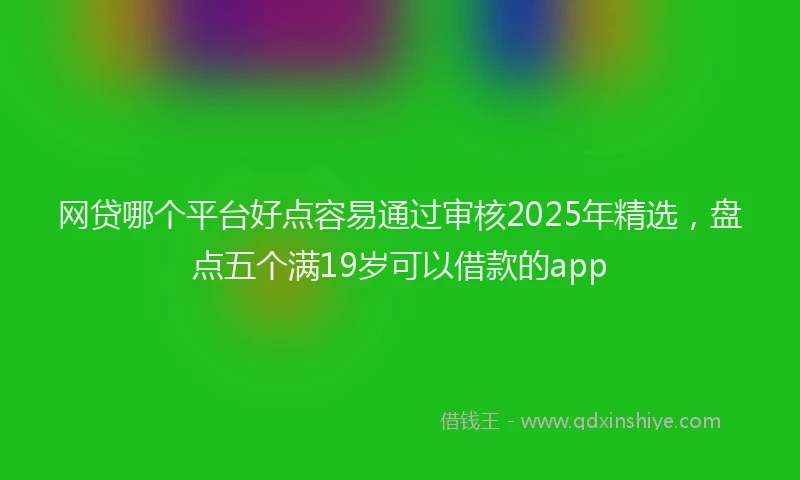 网贷哪个平台好点容易通过审核2025年精选，盘点五个满19岁可以借款的app