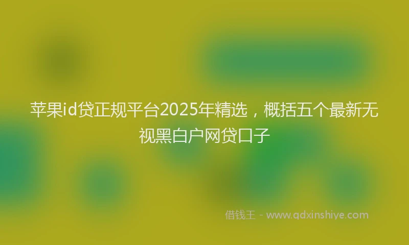苹果id贷正规平台2025年精选，概括五个最新无视黑白户网贷口子