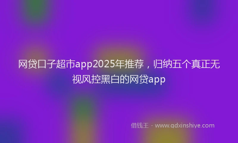 网贷口子超市app2025年推荐，归纳五个真正无视风控黑白的网贷app