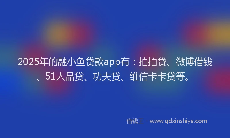 2025年的融小鱼贷款app有：拍拍贷、微博借钱、51人品贷、功夫贷、维信卡卡贷等。