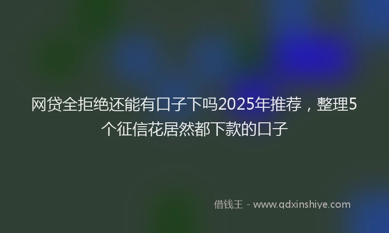 网贷全拒绝还能有口子下吗2025年推荐，整理5个征信花居然都下款的口子