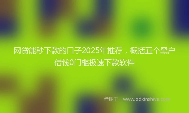 网贷能秒下款的口子2025年推荐，概括五个黑户借钱0门槛极速下款软件