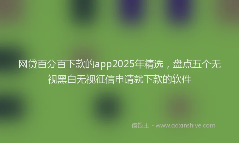 网贷百分百下款的app2025年精选，盘点五个无视黑白无视征信申请就下款的软件
