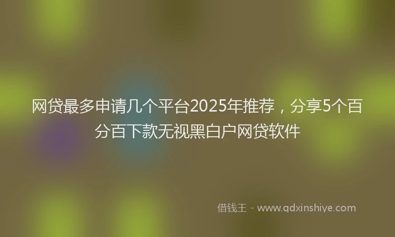网贷最多申请几个平台2025年推荐，分享5个百分百下款无视黑白户网贷软件