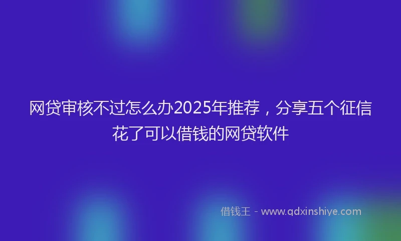 网贷审核不过怎么办2025年推荐，分享五个征信花了可以借钱的网贷软件