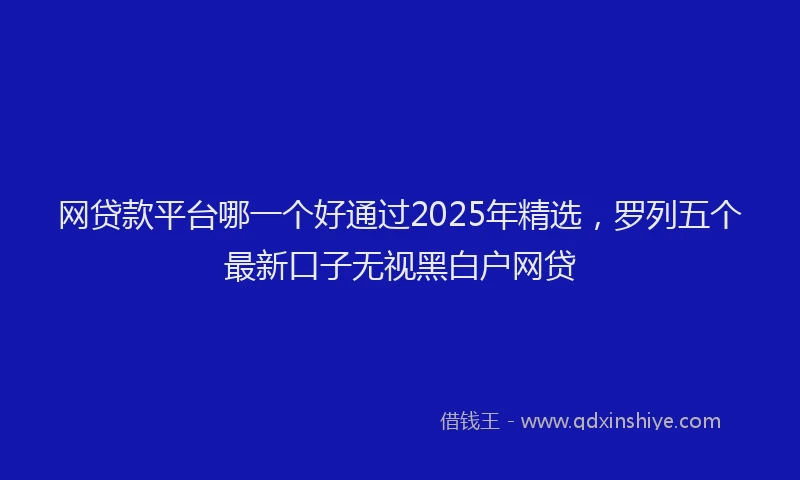 网贷款平台哪一个好通过2025年精选，罗列五个最新口子无视黑白户网贷