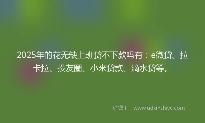 2025年的花无缺上班贷不下款吗有：e微贷、拉卡拉、投友圈、小米贷款、滴水贷等。