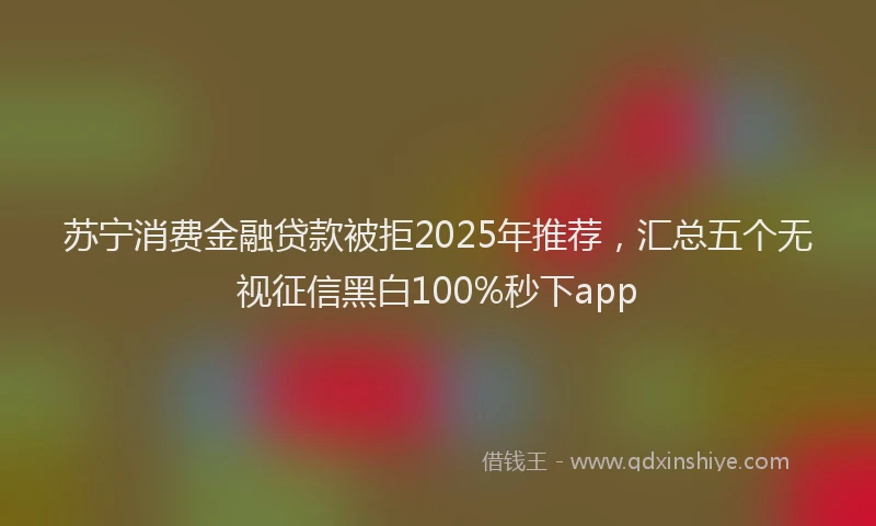 苏宁消费金融贷款被拒2025年推荐，汇总五个无视征信黑白100%秒下app