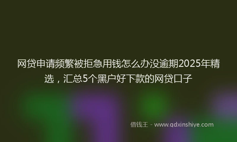 网贷申请频繁被拒急用钱怎么办没逾期2025年精选，汇总5个黑户好下款的网贷口子