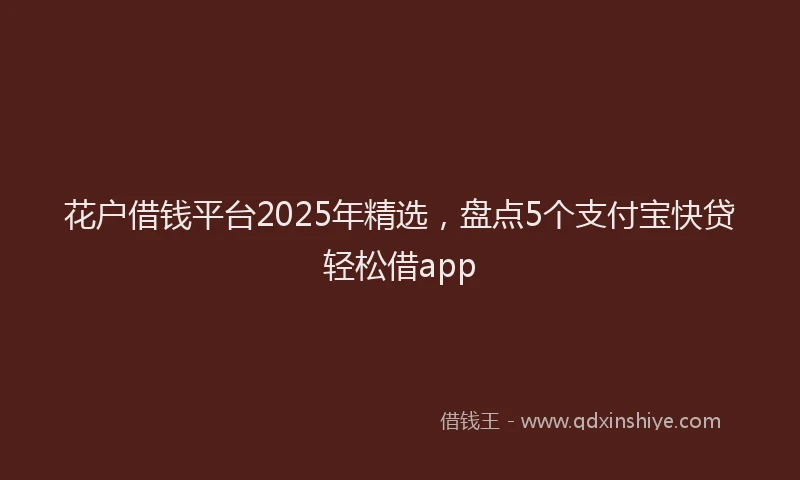 花户借钱平台2025年精选，盘点5个支付宝快贷轻松借app