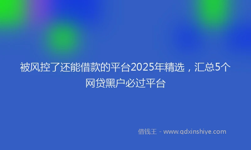 被风控了还能借款的平台2025年精选，汇总5个网贷黑户必过平台