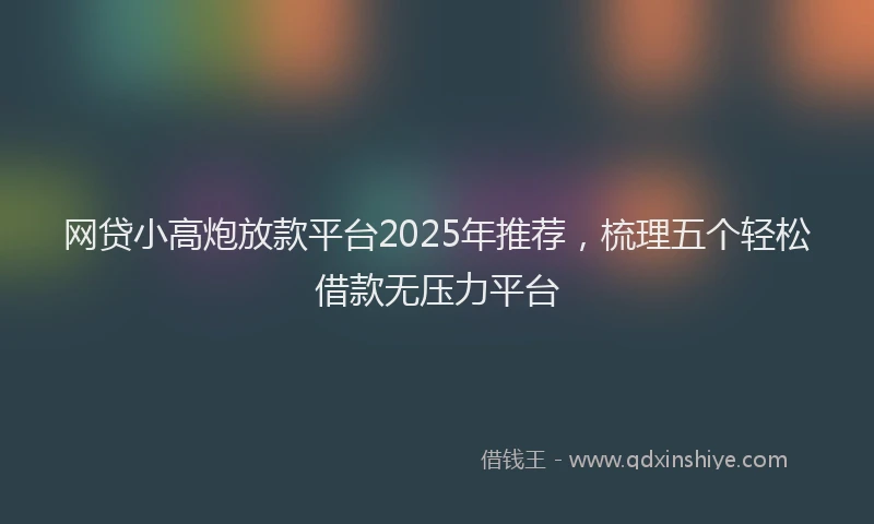 网贷小高炮放款平台2025年推荐，梳理五个轻松借款无压力平台