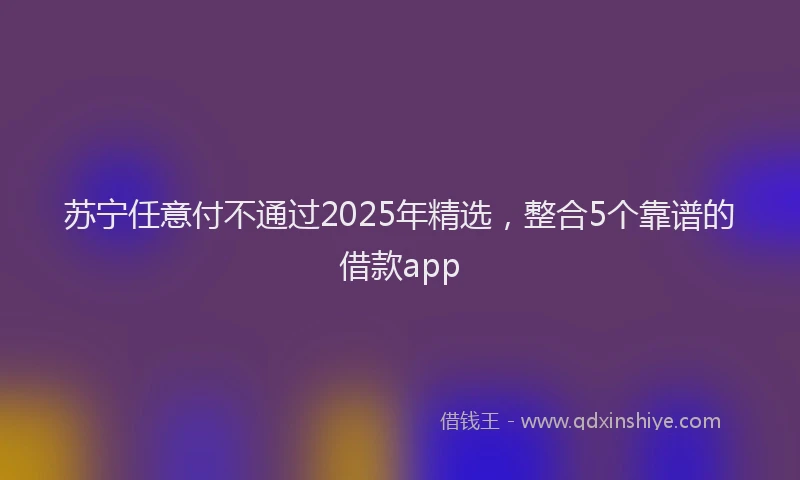 苏宁任意付不通过2025年精选，整合5个靠谱的借款app