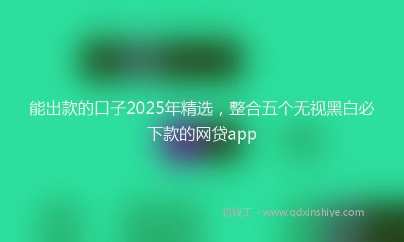 能出款的口子2025年精选，整合五个无视黑白必下款的网贷app