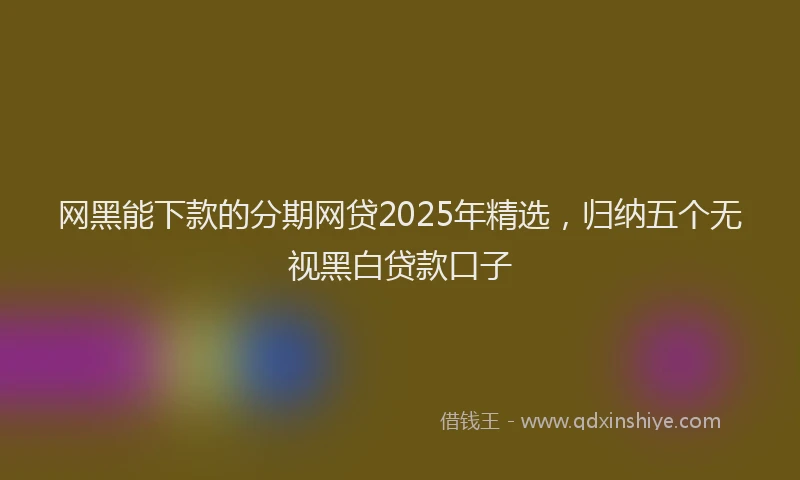 网黑能下款的分期网贷2025年精选，归纳五个无视黑白贷款口子