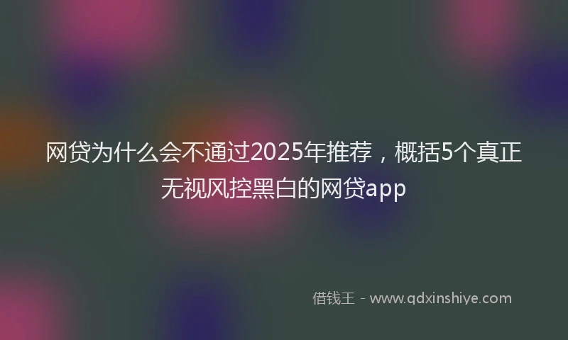 网贷为什么会不通过2025年推荐，概括5个真正无视风控黑白的网贷app