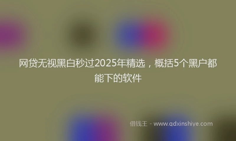 网贷无视黑白秒过2025年精选，概括5个黑户都能下的软件