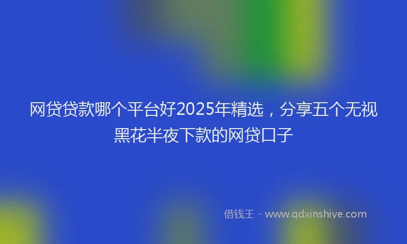 网贷贷款哪个平台好2025年精选，分享五个无视黑花半夜下款的网贷口子