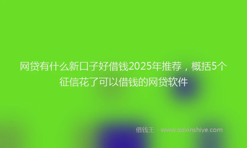 网贷有什么新口子好借钱2025年推荐，概括5个征信花了可以借钱的网贷软件