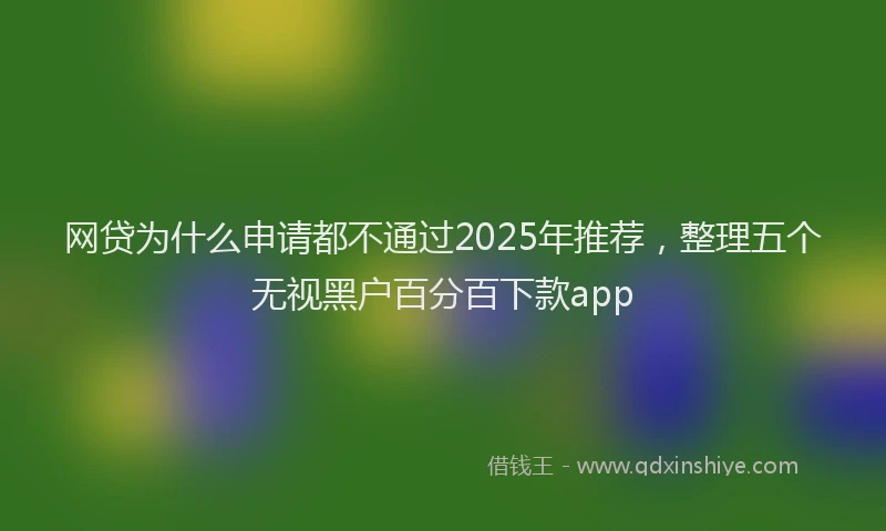 网贷为什么申请都不通过2025年推荐，整理五个无视黑户百分百下款app