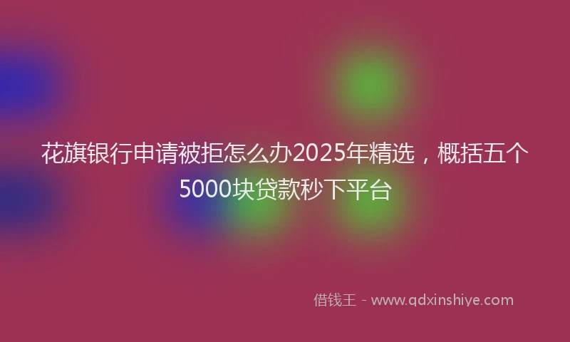 花旗银行申请被拒怎么办2025年精选，概括五个5000块贷款秒下平台