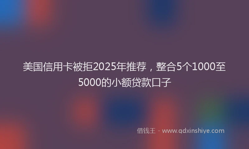 美国信用卡被拒2025年推荐，整合5个1000至5000的小额贷款口子
