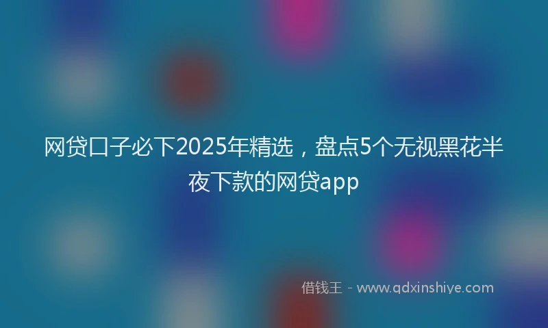 网贷口子必下2025年精选，盘点5个无视黑花半夜下款的网贷app