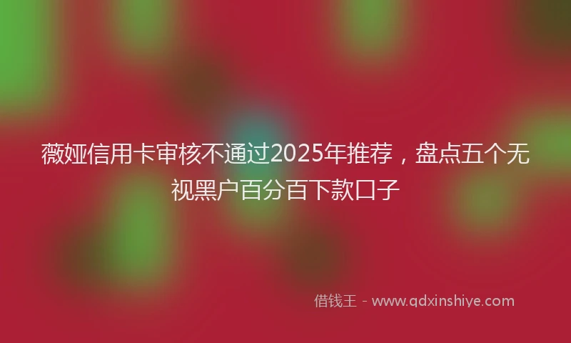 薇娅信用卡审核不通过2025年推荐，盘点五个无视黑户百分百下款口子