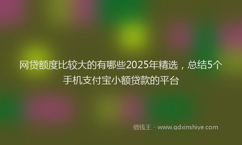 网贷额度比较大的有哪些2025年精选，总结5个手机支付宝小额贷款的平台
