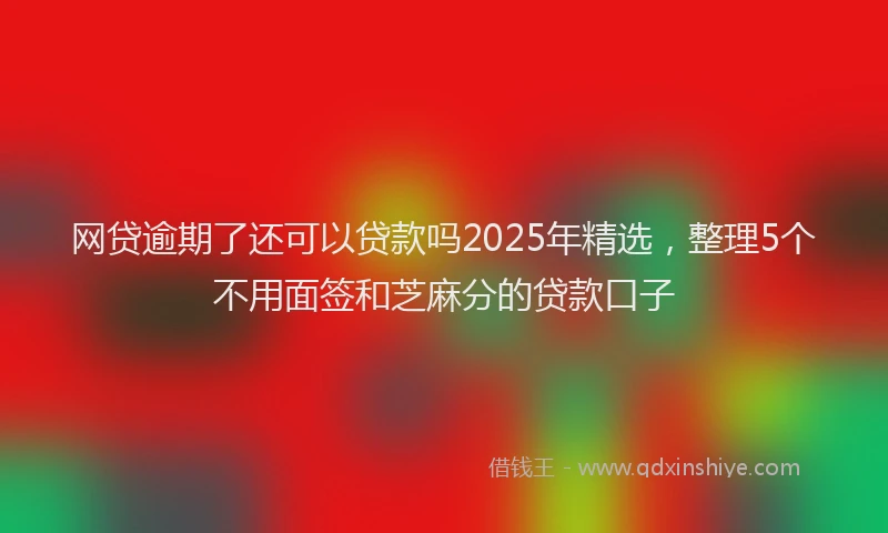 网贷逾期了还可以贷款吗2025年精选，整理5个不用面签和芝麻分的贷款口子