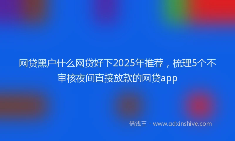 网贷黑户什么网贷好下2025年推荐，梳理5个不审核夜间直接放款的网贷app