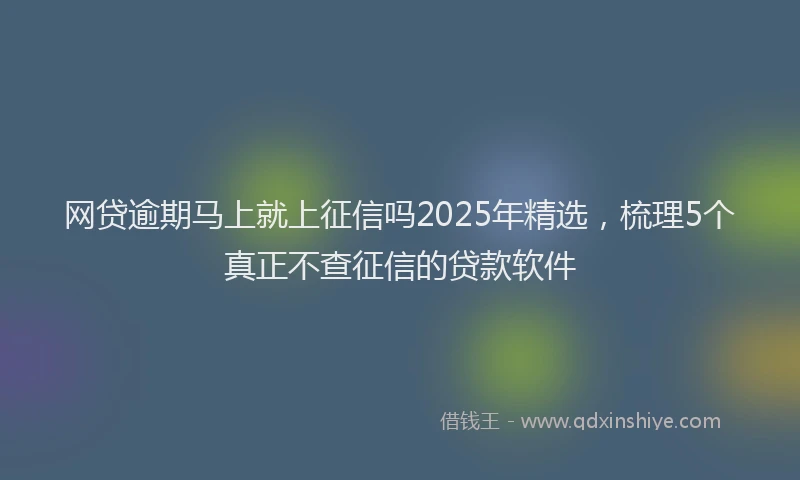 网贷逾期马上就上征信吗2025年精选，梳理5个真正不查征信的贷款软件