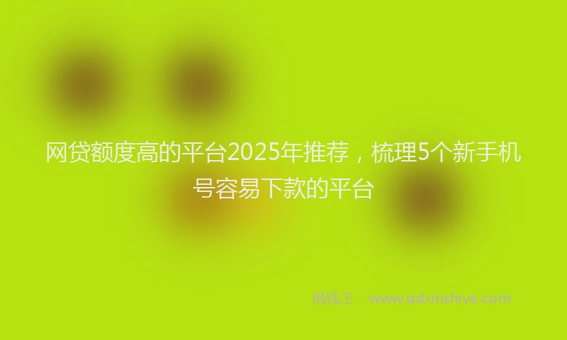 网贷额度高的平台2025年推荐，梳理5个新手机号容易下款的平台