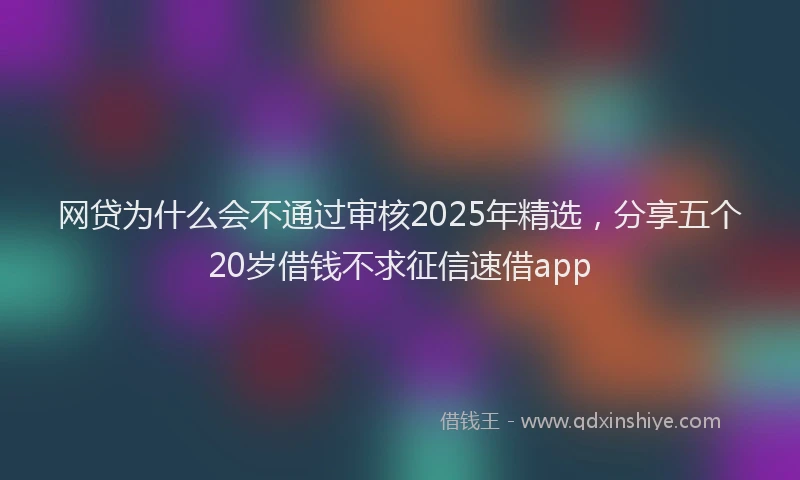 网贷为什么会不通过审核2025年精选，分享五个20岁借钱不求征信速借app