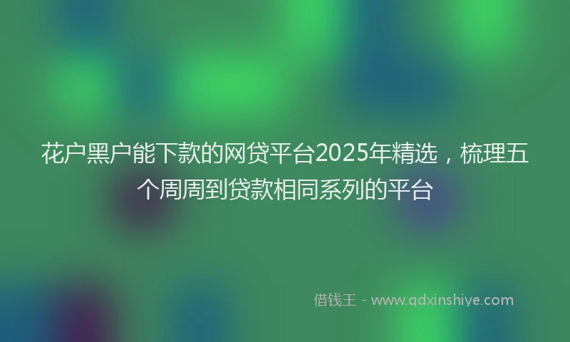 花户黑户能下款的网贷平台2025年精选，梳理五个周周到贷款相同系列的平台