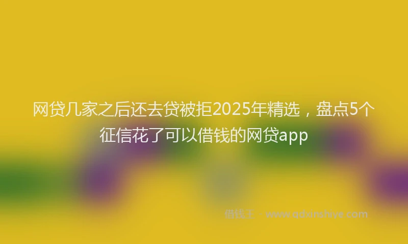 网贷几家之后还去贷被拒2025年精选，盘点5个征信花了可以借钱的网贷app