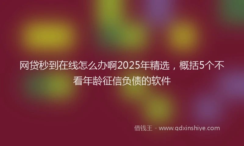 网贷秒到在线怎么办啊2025年精选，概括5个不看年龄征信负债的软件