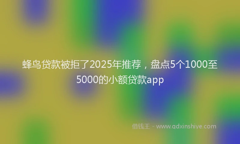 蜂鸟贷款被拒了2025年推荐，盘点5个1000至5000的小额贷款app