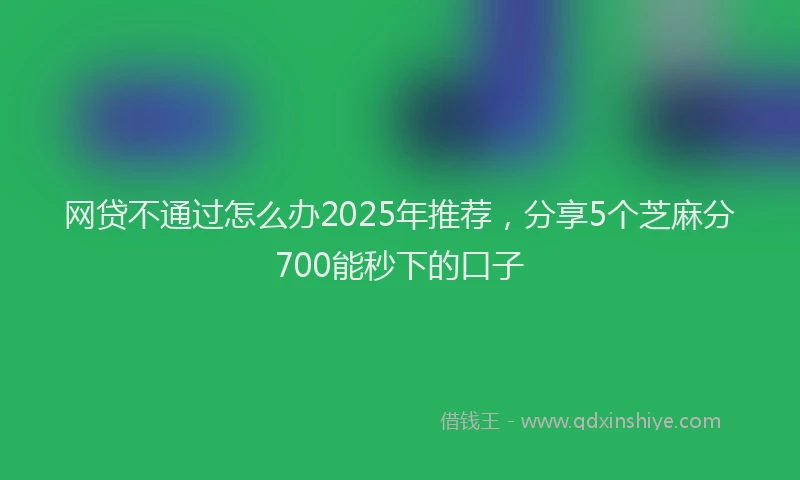 网贷不通过怎么办2025年推荐，分享5个芝麻分700能秒下的口子