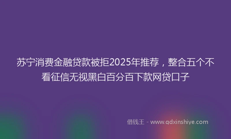 苏宁消费金融贷款被拒2025年推荐，整合五个不看征信无视黑白百分百下款网贷口子