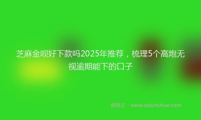 芝麻金呗好下款吗2025年推荐，梳理5个高炮无视逾期能下的口子
