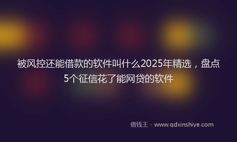 被风控还能借款的软件叫什么2025年精选，盘点5个征信花了能网贷的软件