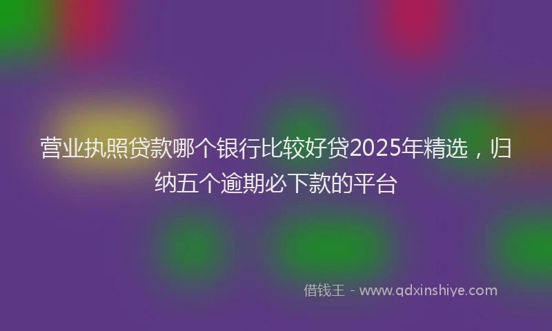 营业执照贷款哪个银行比较好贷2025年精选，归纳五个逾期必下款的平台