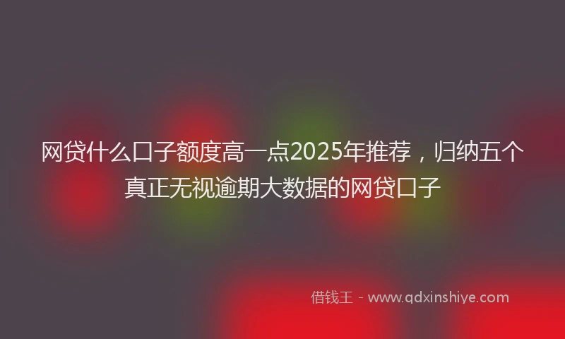 网贷什么口子额度高一点2025年推荐，归纳五个真正无视逾期大数据的网贷口子