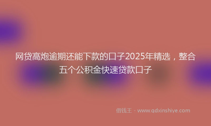 网贷高炮逾期还能下款的口子2025年精选，整合五个公积金快速贷款口子