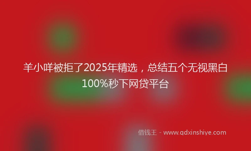 羊小咩被拒了2025年精选，总结五个无视黑白100%秒下网贷平台