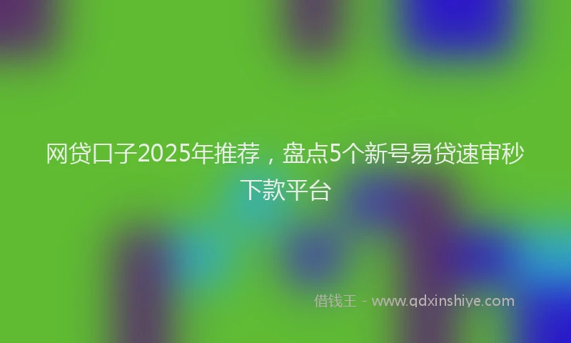 网贷口子2025年推荐，盘点5个新号易贷速审秒下款平台